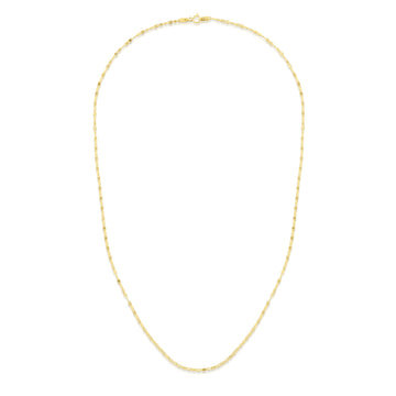 14K Yellow Gold 1.7mm Sparkle Valentino 24 Chain with Lobster Lock
